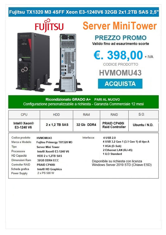 Server Minitorre Fujitsu